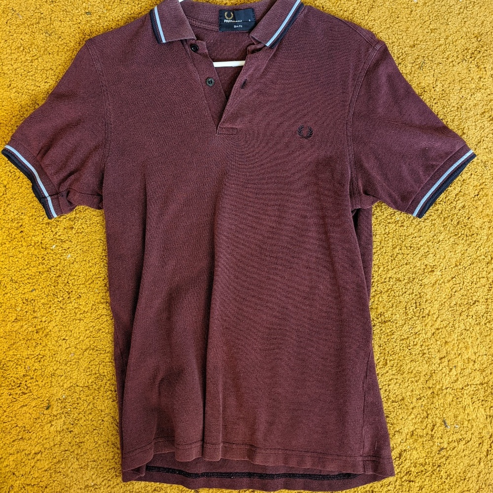fred Perry polo burgandy SMALL